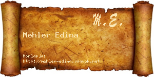 Mehler Edina névjegykártya